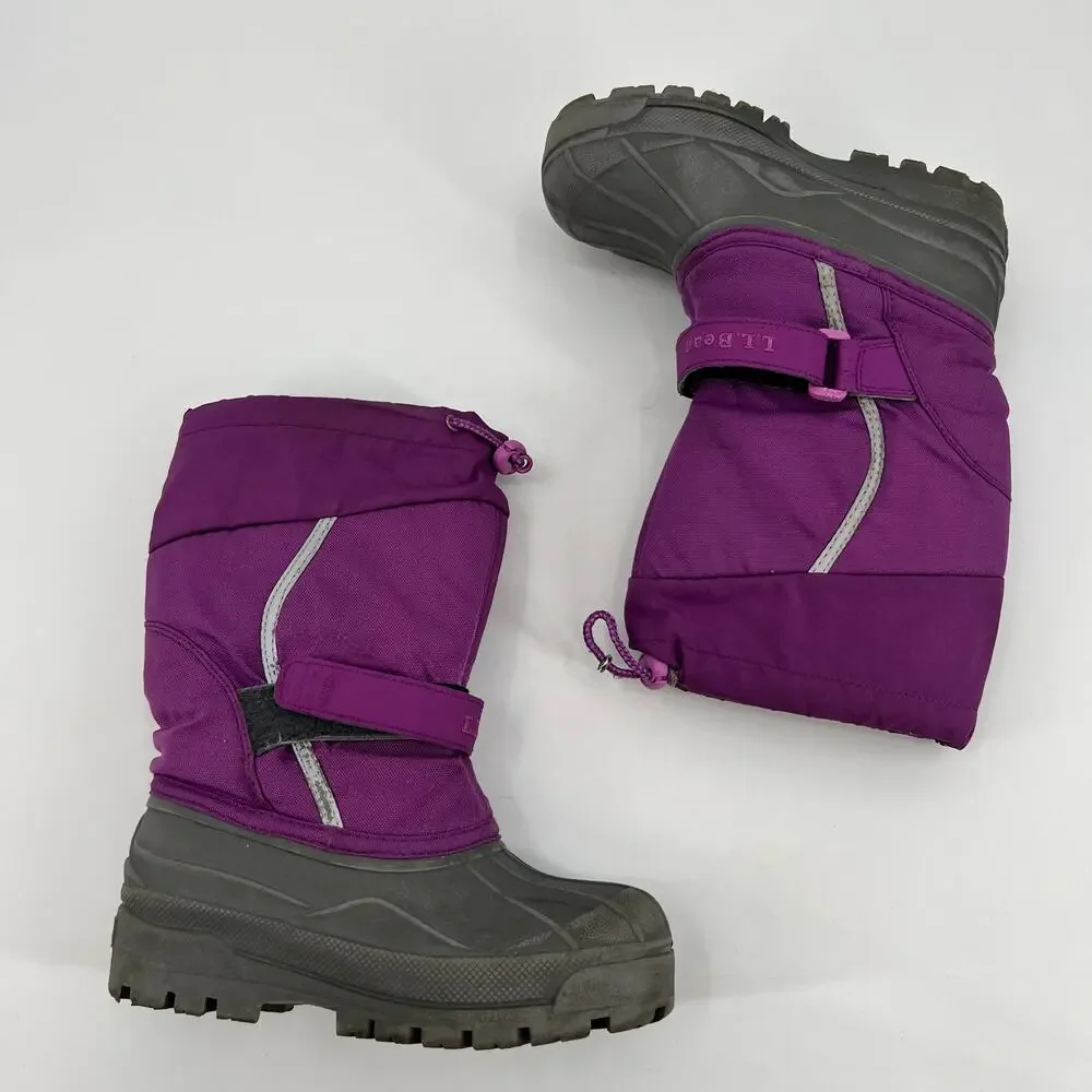 LL Bean Northwoods Boots Kids Size 2 Purple Gray Insulated Winter Boot warm